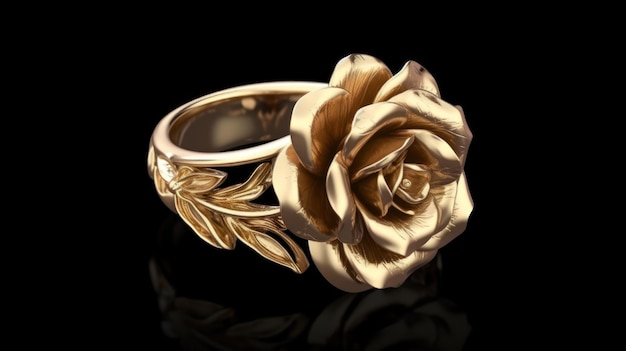 Un anillo de oro con rosas