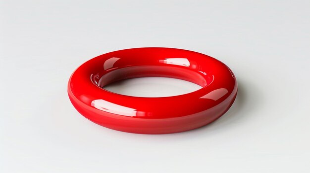 anillo de piscina rojo en blanco aislado sobre fondo blanco