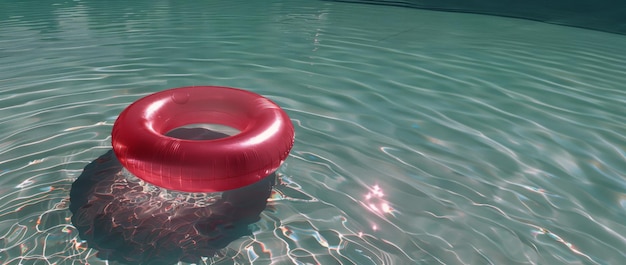 Anillo rojo flotando en el agua