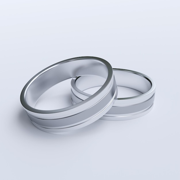 Anillo de titanio para hombre aislado sobre fondo blanco. Representación 3D