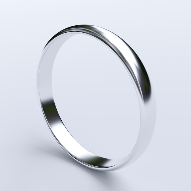 Anillo de titanio para hombre aislado sobre fondo blanco. Representación 3D