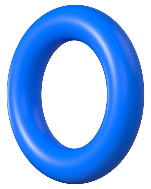 Anillo de toro azul png pegatina de forma 3D de fondo transparente
