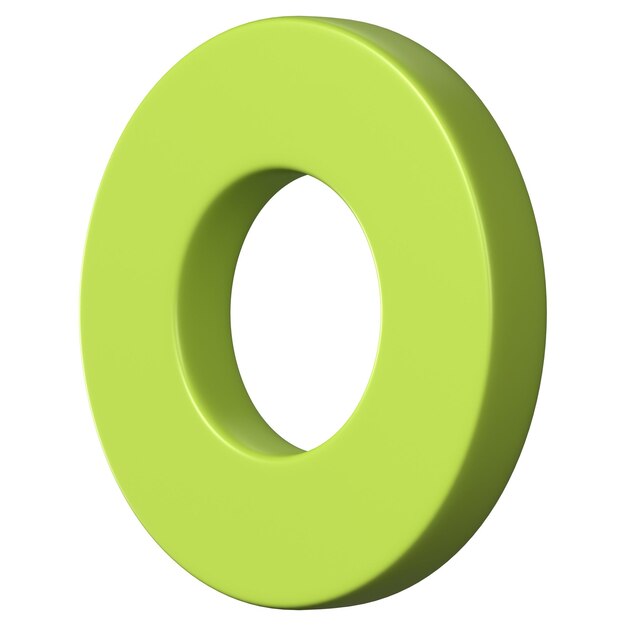 Anillo verde 3D png forma de anillo geométrico fondo transparente