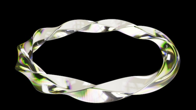 Anillo de vidrio retorcido generado por computadora