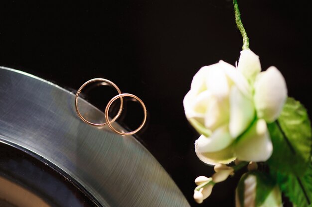 Anillos de boda como símbolo de amor y felicidad.