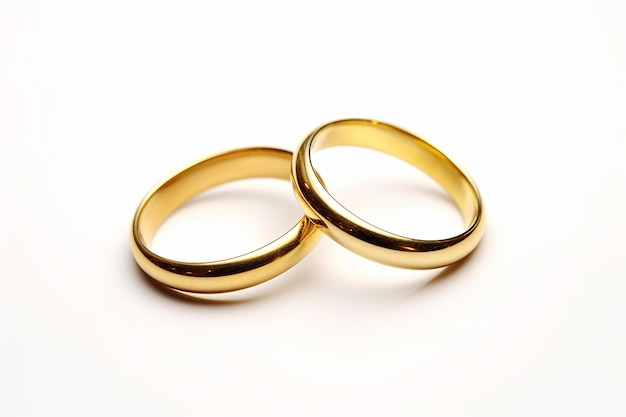 Anillos de boda de oro aislados