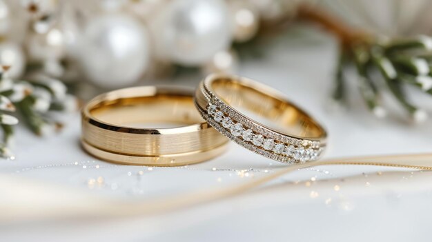 Anillos de boda de oro con gemas