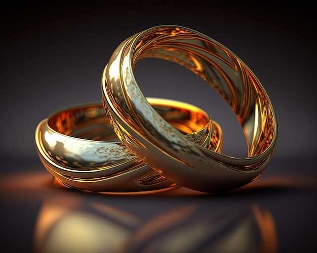 anillos de boda de oro de lujo, generados por ai
