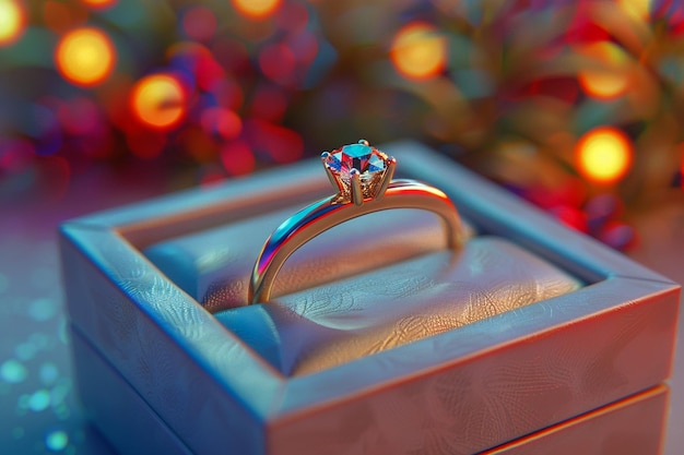 anillos de bodas en una caja de regalos