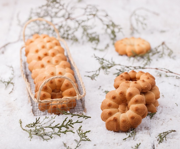 Anillos de galletas de mantequilla de Navidad.