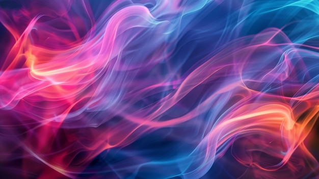 Anillos de humo vibrantes envolviendo la pantalla en una plétora de colores