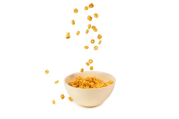 Anillos de miel cereales para el desayuno de la mañana