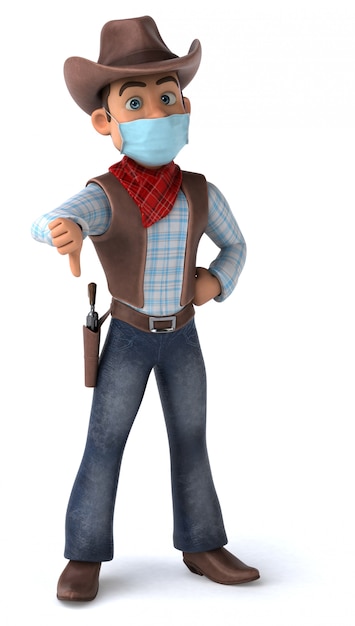 Foto animação de cowboy com uma máscara