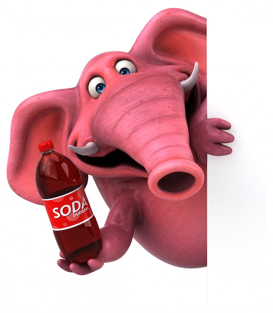 Animação de elefante rosa