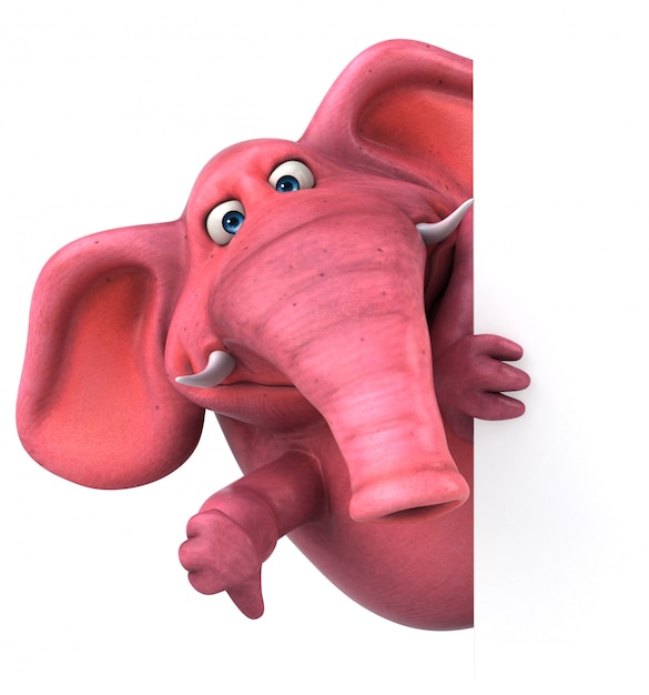 Animação de elefante rosa