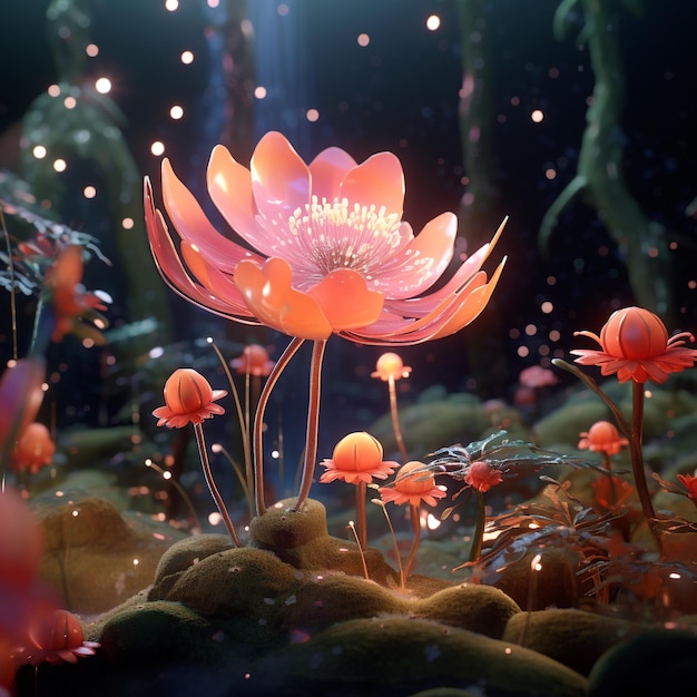 animação de flor de lírio