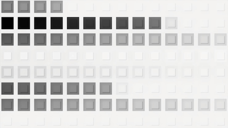 Foto animação de linhas móveis com pixels quadrados linhas de movimento de pixels móveis em fundo branco