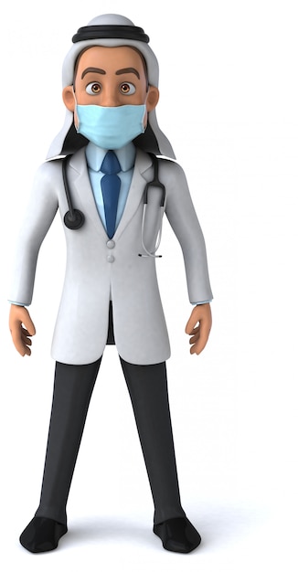 Foto animação de médico com uma máscara
