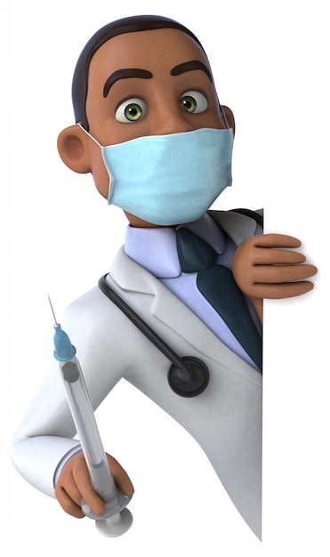 Foto animação de médico com uma máscara