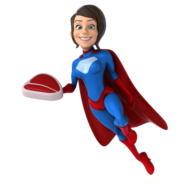 Animação de mulher super-herói