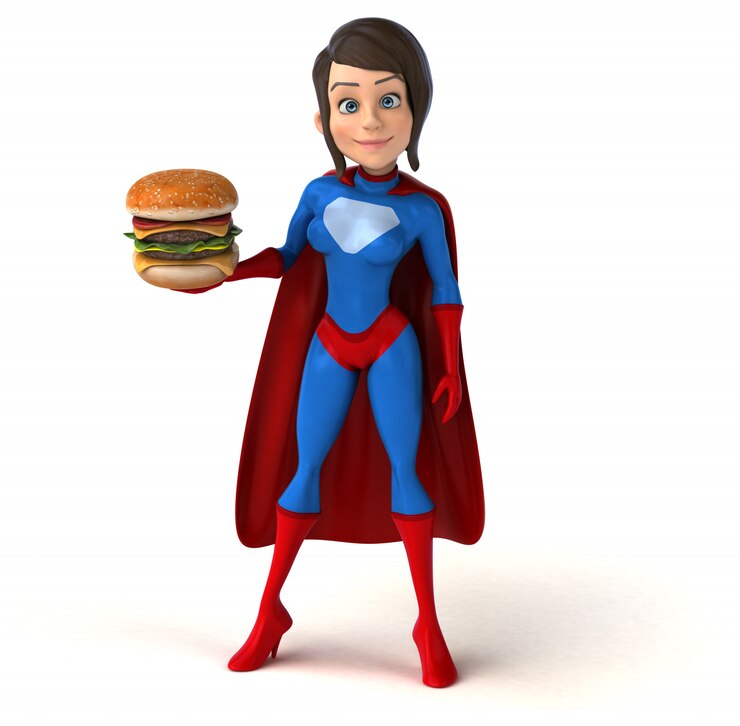 Foto animação de mulher super-herói