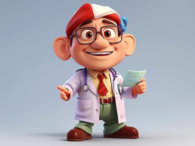 Animação de personagem médico em 3D