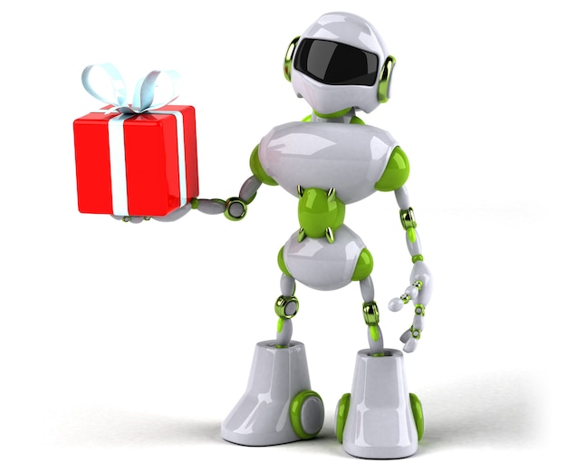 Foto animação de robô verde
