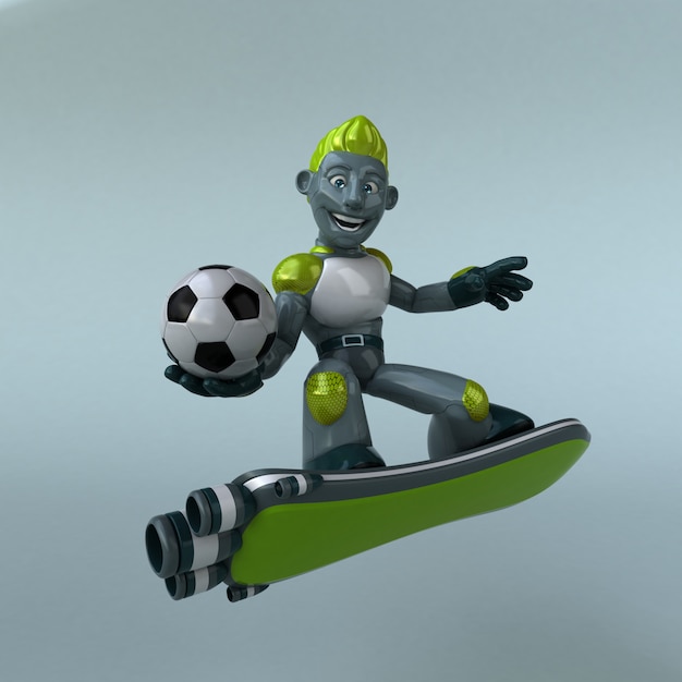 Animação de robô verde