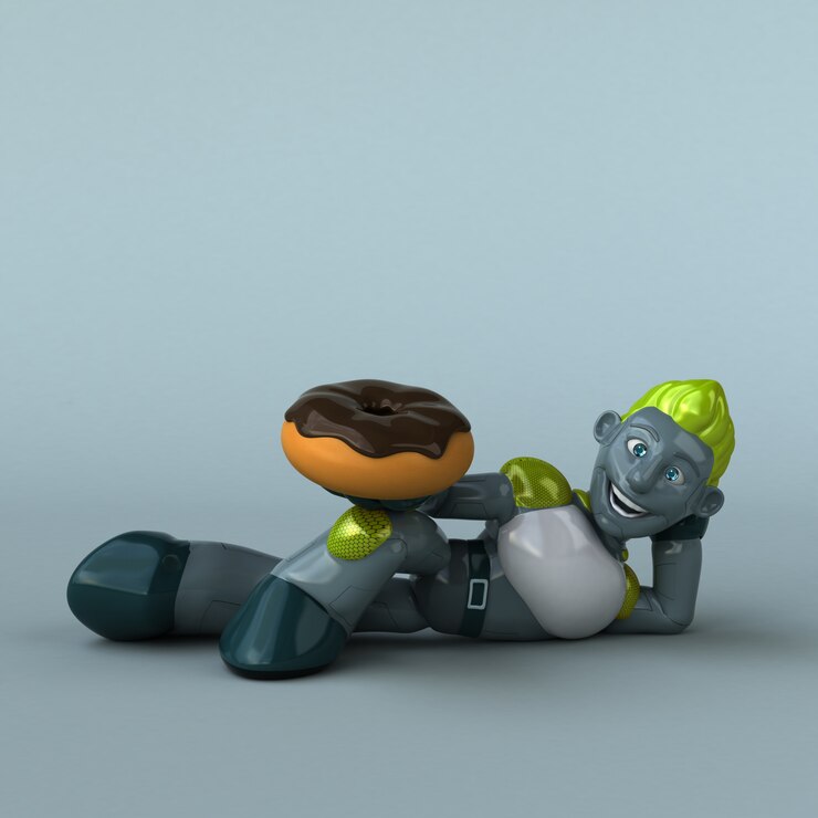 Foto animação de robô verde