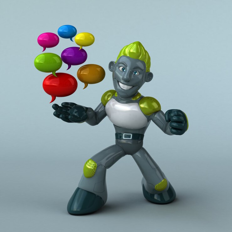Foto animação de robô verde