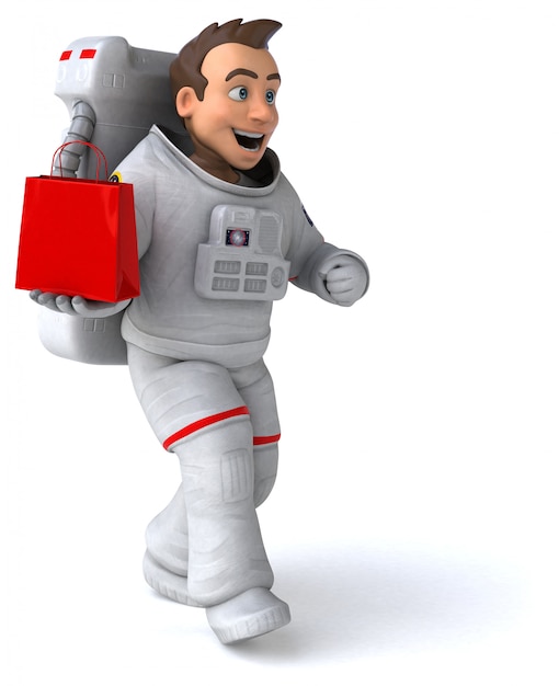 Animação divertida de astronauta