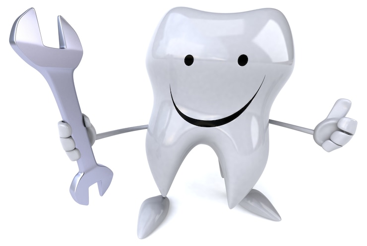 Foto animação divertida de dente