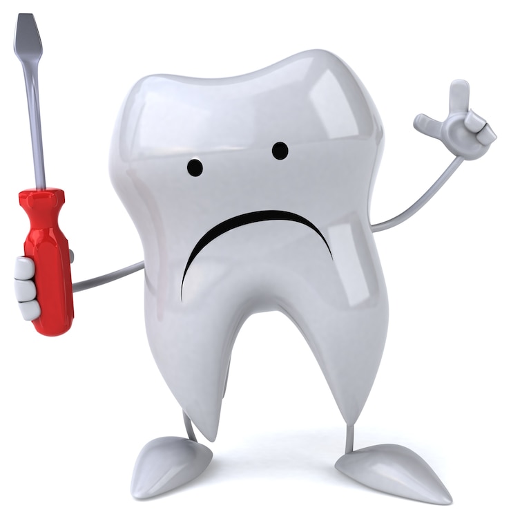 Foto animação divertida de dente