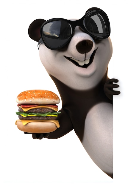 Animação divertida de panda