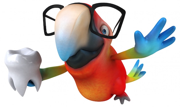 Animação divertida de papagaio