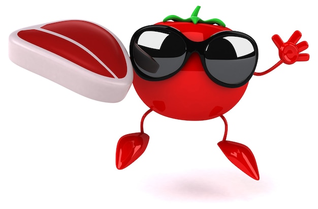 Animação divertida de tomate