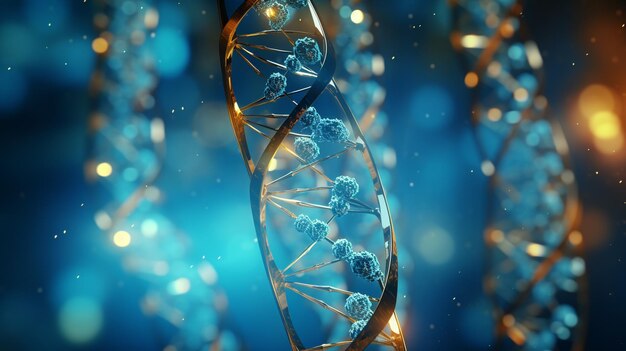 Animação realista de um papel de parede de DNA a desenrolar-se