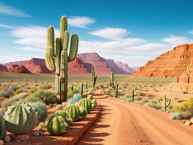 ANIMACIÓN CON ESTILO DE CARRETERA EN EL DESIERTO DE STONE MOUNTAIN