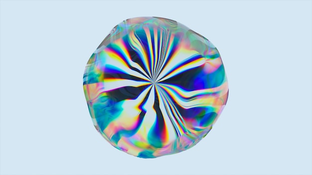 Animación abstracta de una esfera transparente en el proceso de transformación Refracción de la luz Efecto prisma Dispersión