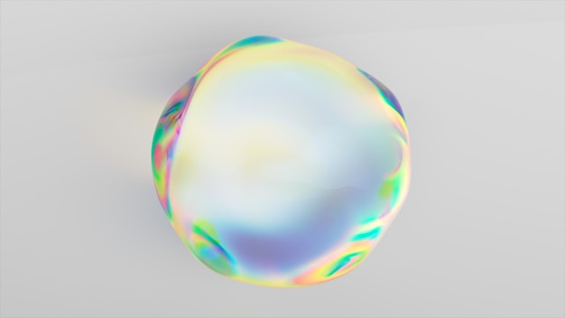 Animación abstracta de una esfera transparente en el proceso de transformación Refracción de la luz Efecto prisma Dispersión