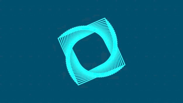 Animación abstracta con rotación en un renderizador de computadora de fondo azul