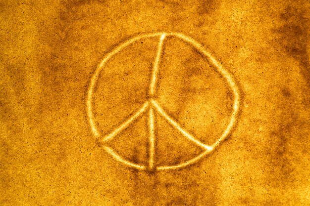 Animación de arena, dibujo. símbolo internacional de la paz