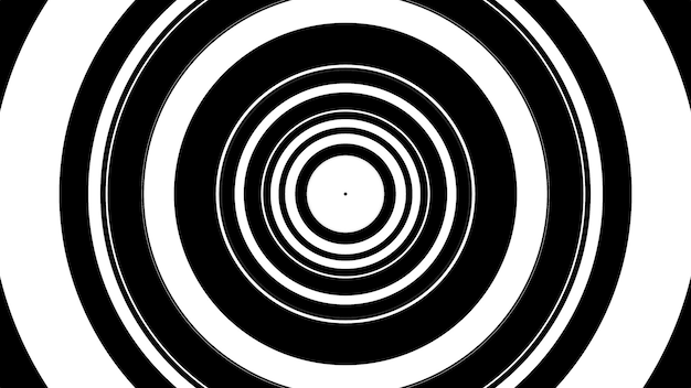 Animación de círculos en blanco y negro Animación circular con un diseño de gráfico radial Fondo de movimiento