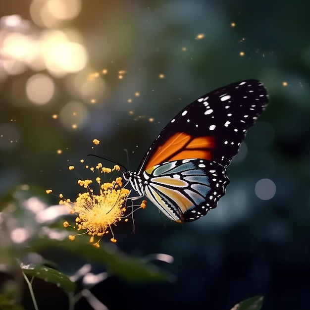 Animación de cuadro hermosa mariposa imágenes realistas IA generativa