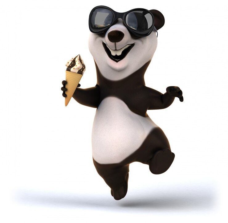 Foto animación divertida de panda