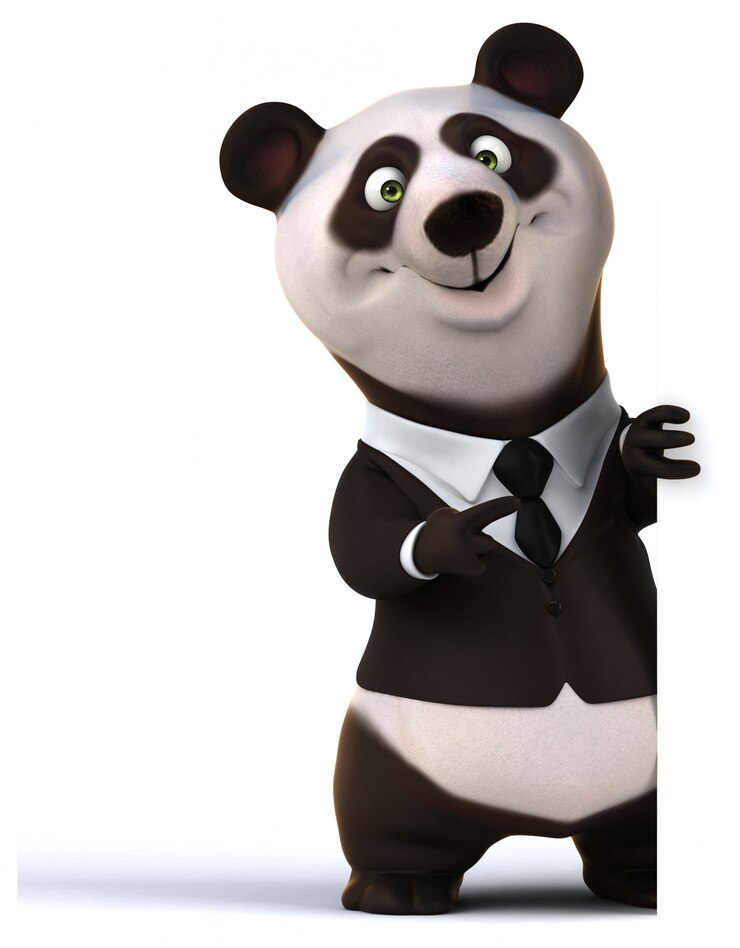 Foto animación divertida de panda