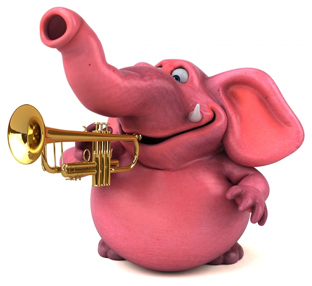 Animación de elefante rosa