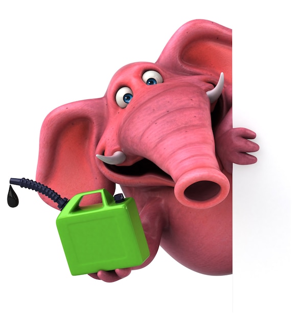 Animación de elefante rosa