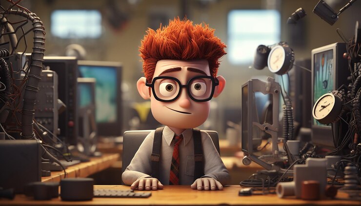 Foto animación empresarial creativa estilo pixar tema divertido