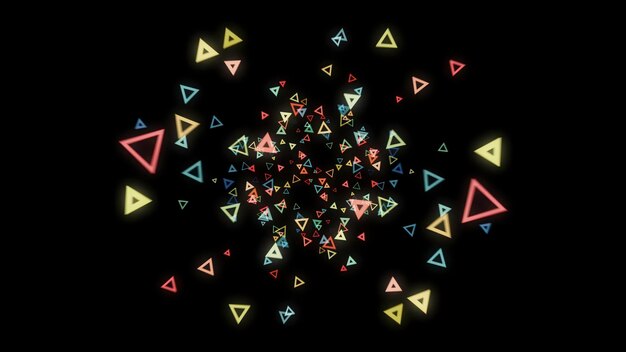 Animación de espacio abstracto generada por computadora fondo abstracto de numerosos neones multicolores